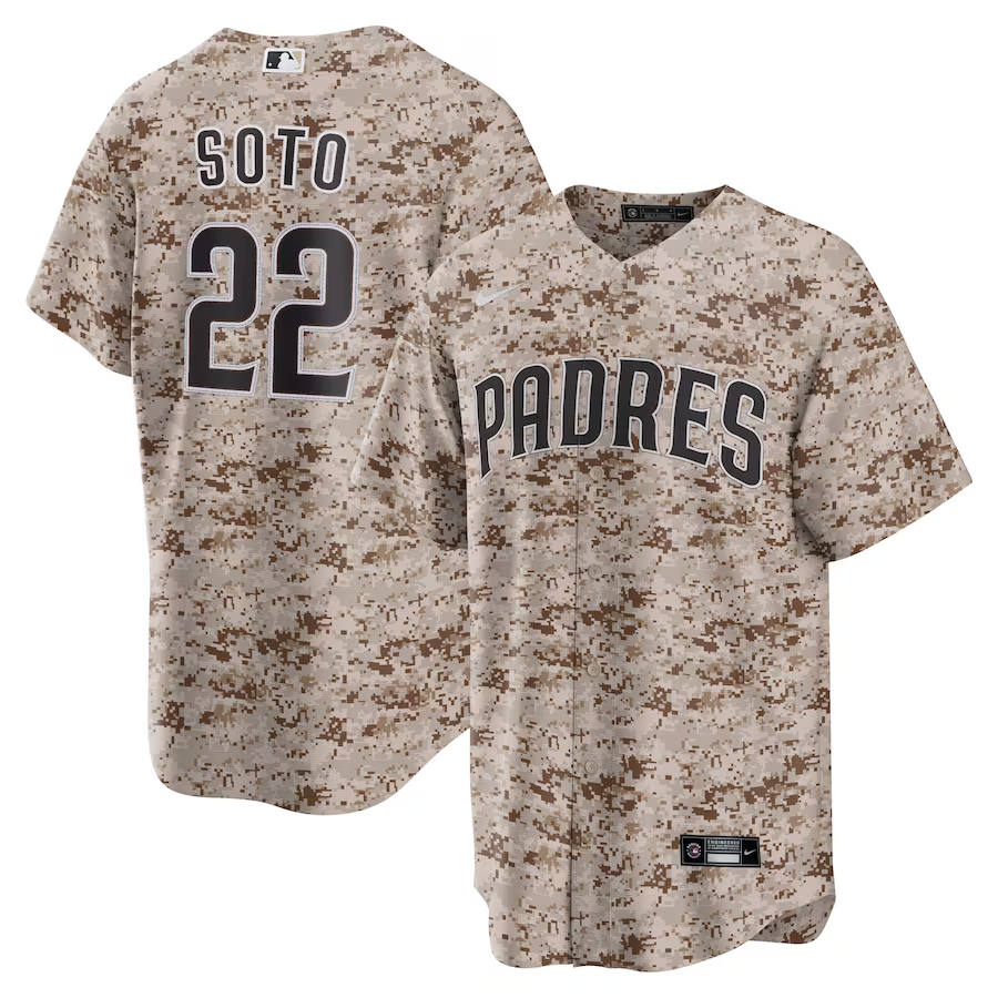 Men's San Diego Padres Juan Soto #22 Camo USMC Alternate Jersey